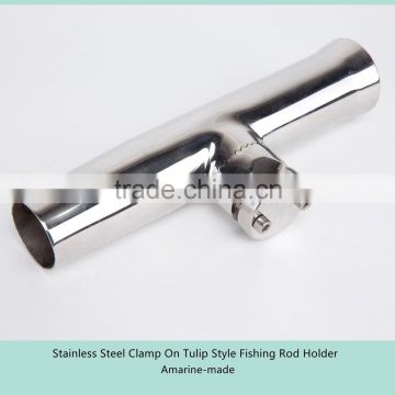 Stainless Steel Clamp On Tulip Style Fishing Rod Holder For Rail 7/8" to 1"