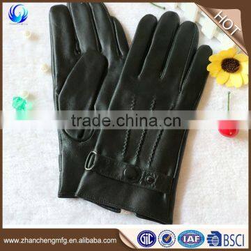 Winter custom design mens goatskin genuine leather gloves with low price