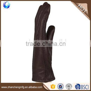 Factory Price Mens Brown Sheepskin Wool Lined Leather Gloves for Wholesales photo-2