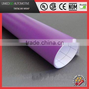 Good Stretchability Vinyl Wrap Wholsale Purple 1.52*30M Self Adhesive Matte Vinyl Wrap Sheets