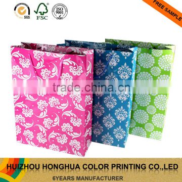 Custom Colorful Paper Bag Flower Design Gift Bag Paper Decorative Packaging Bags