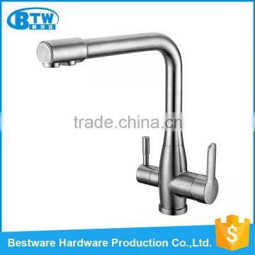OEM&ODM Accept Upc Kitchen Faucet 304 Stainless Steel Long Handle Double Outlet Tap photo-2