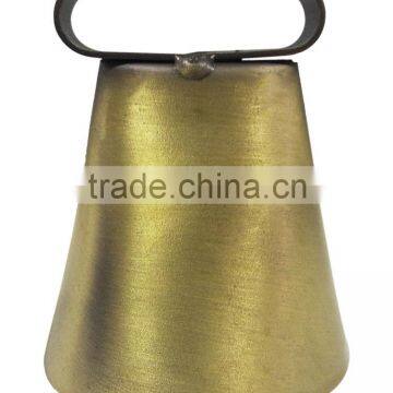 Hunting bell in plated or painted color surface with logo and strap attached