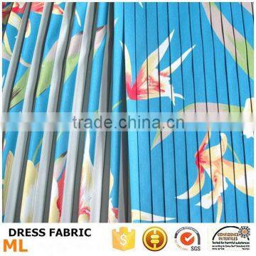 Quality digital print pleated chiffon fabric for 2015 fashion women dress pakistani dresses