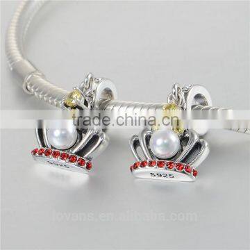 Crown Shape Designs Pearl Pendant For Girl Bracelet Jewelry photo-3