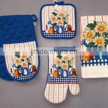 3 pcs pigment print cotton kitchen towel set