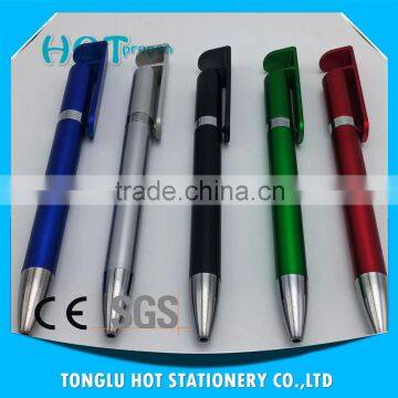 mobile phone support twist pen with big clip