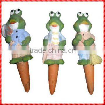 Funny terracotta custom frog garden tag label plant