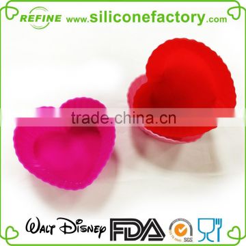 DGCCRF standard thin heart shaped silicone cupcake baking mold