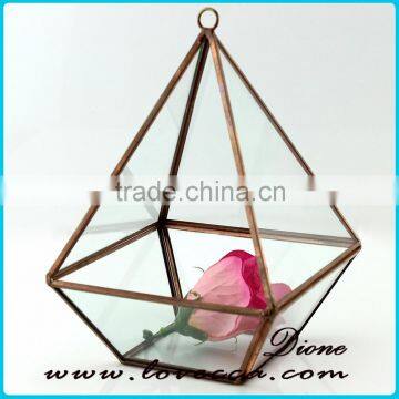 Lead and Nickle free stained glass terrarium for plant holder case for home decoration wholesale