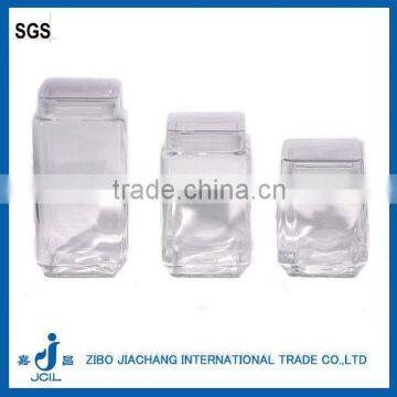 2 sizes transparent glass food containers with lids CF201