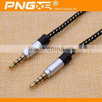 3.5mm to 3.5mm Braided stereo audio aux cable for car&mobile phone