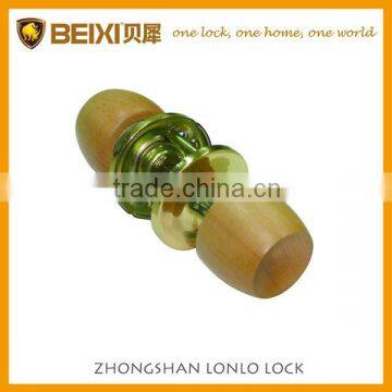 2016 High Quality Beech Wood Polished Brass Finish Tubular Passage Round Knob Door Locks For Doors