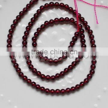 4mm garnet gemstone loose gesmtone round 3A grade natural garnet loose strand beads gemstone 17"