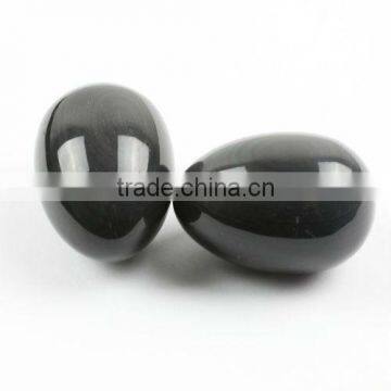 SL72540 Obsidian stone egg