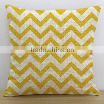 Yellow Chevron Pillow Case Decorative Throw Cushion Cover Linen Sofa Decor