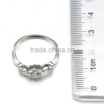 Wholesale Cheap Women Jewelry Silver Stainless Steel Bridal Shiny Crystal Rings photo-3