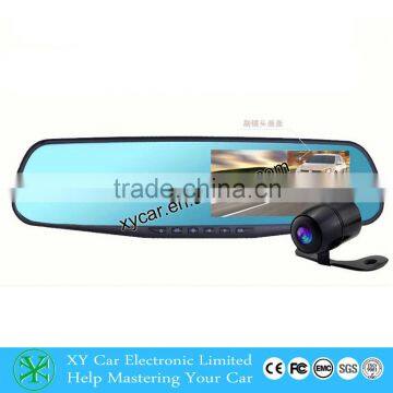 4.3inch mirror dvr, car dvr recorder dual camera rearview mirror XY-9064d