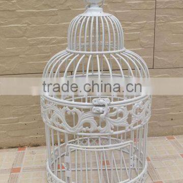 XY11635-S outdoor decorative white vintage wrought iron small birdcage, garden decor metal bird cage