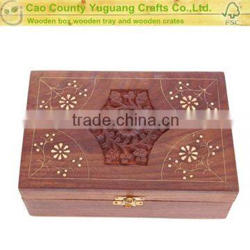 Essential oil packaging natural wooden square box with lid
