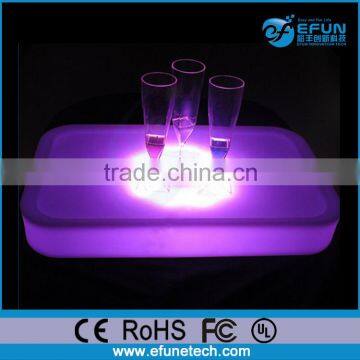 colorful LED serving tray,RGB color changing led plastic wine plates