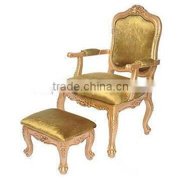 Gold pattern baroque armchair