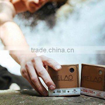 MELAO Pine Tar Soap - Mens Bar With Natural Woodsy Scent and Skin Scrub Exfoliation - Handmade With Pine, Hemp, Olive Oils photo-5