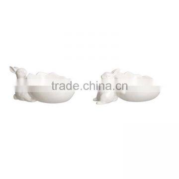 White Ceramic Bunny Egg Cup Holders