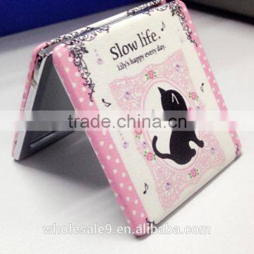 60mm Square Pu Leather Folding Cosmetic Mirror photo-2