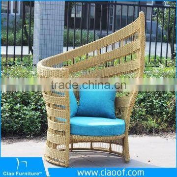 CF774C UV-resistant Synthetic Rattan Garden Furniture Wing Back Chair photo-3