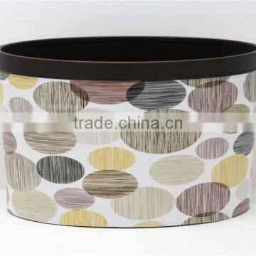 Plastic Leather Medium Semi Round Trash Can Wastebin 9L