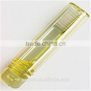 Transparent Plastic Disposable Portable Folding Toothbrush For Hotel and Flight photo-2