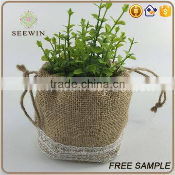 100% Burlap Drawstring Cheap Jute Bags photo-5