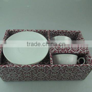 Stock cheap White Ceramic tea cup and saucer with Gife Box