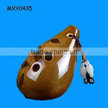 Vintage chinese cucurbit shape custom ceramic Ocarina for Sale