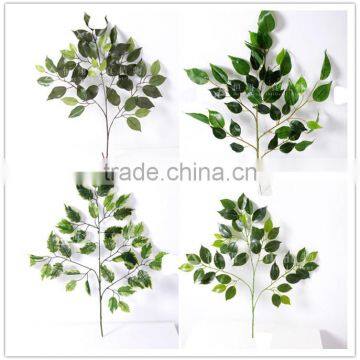 2014 China factory direct sale plastic artificial ficus leaves,fake banyan leaves