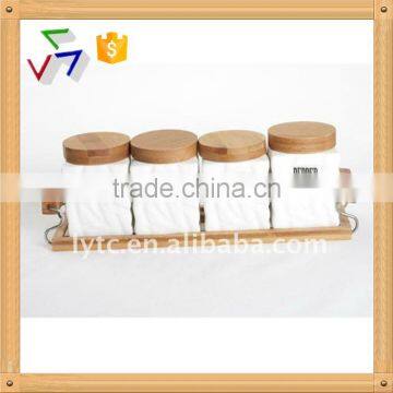 Ceramic Porcelain Canister Set,ceramic Tea Sugar Coffee Jar, Ceramic Canister,airtight Canister With Bamboo Lid photo-4
