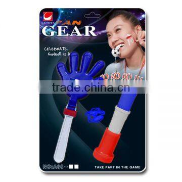 2016 Euro Cup football fans plastic cheering handclapper and horn set/ fan gears / soccer fans noise maker kit