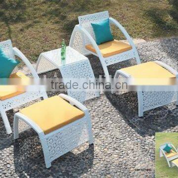 outdoor furniture rattan lounge bed with stool and table /beach lounge chair