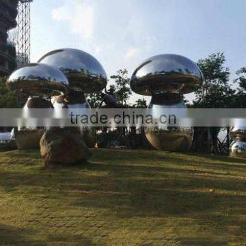 Stainless steel sculpture abstract art large mushroom decorations