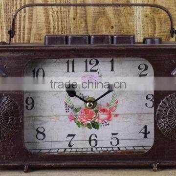 BRONZE METAL RADIO SHAPE TABLE TOP CLOCK