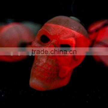 China manufacturer plastic LED string light skull halloween decorations