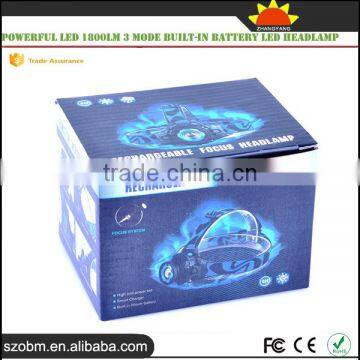 High Power Long Range 1800Lm Headlamp 3 Mode Rechargeable Led Headlamp Camping Light photo-6