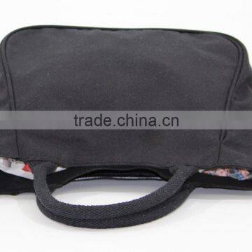 Canvas Fabric Handbag With Padded Rope Handle & With Magnet Button Closure photo-5