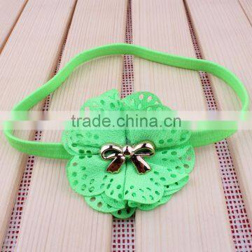Fabric Flower With Bow Center Fabric Flower Headband photo-2