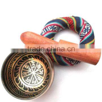 High Quality Goodluck Symbol Buddhist Meditation Healing Tibetan Singing Bowl