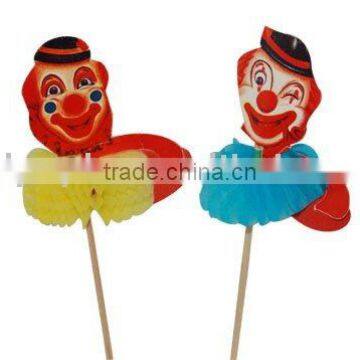 MM6005 red face clown party food picks