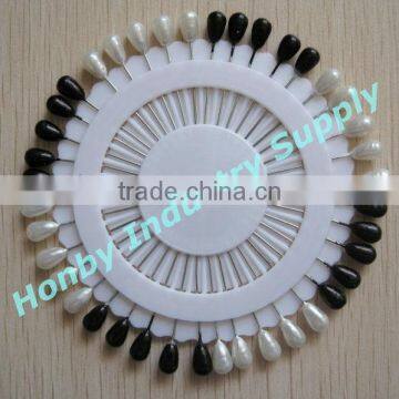 Wholesale 1 5/8'' pearl white & black teardrop islamic hijab pin