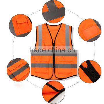 High Visible Custom Color Reflective Safety Vest With Pocket Night Road Work photo-2