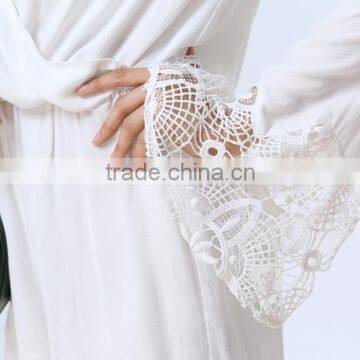 Casual Wrap Crochet Flare Sleeves White Colour Playsuit photo-6